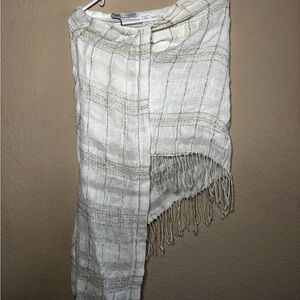 Zara Ivory Textured Skirt